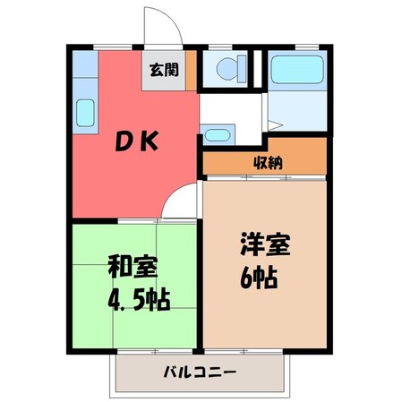 峰駅 徒歩12分 2階の物件間取画像